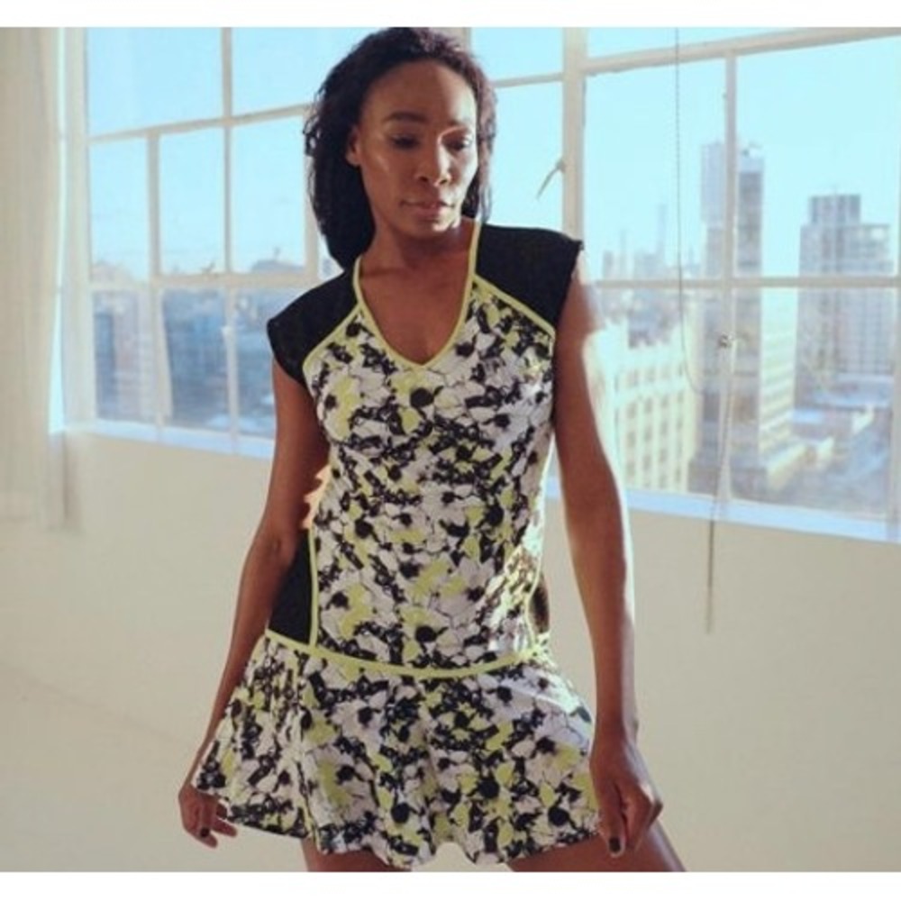 EleVen Venus Williams Tennis Lattice Dress Size Small in Morning Glory Print